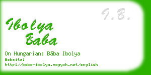 ibolya baba business card